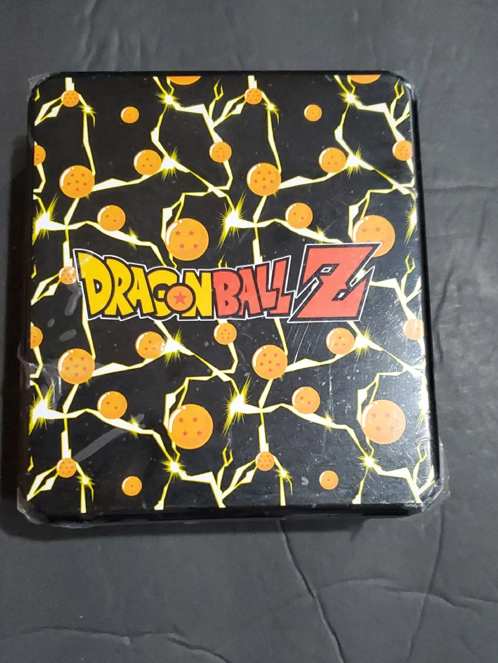DragonBall Z black orange canvas Goku bifold wallet in DragonBall Z black‎ tin